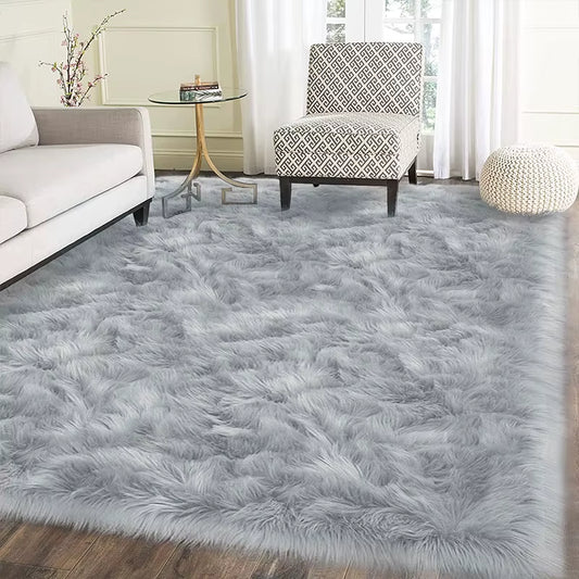 Plush Fibers Area Carpets Rugs for Living Room Carpet Bedroom Floor Carpets Solid Color Room Rug Decor Soft Home Custom Rug